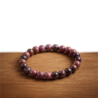 Rhodonite 'Black Line' Bracelet 8mm - China
