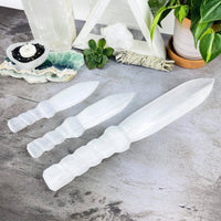 Hand-Carved Crystal Selenite Knife - 25cm