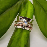 7 - Moonstone Spinner Sterling Silver Ring