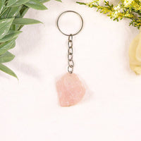 Natural Rose Quartz Keychain