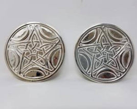 3" Silver-Plated Pentagram Moon Altar Tile