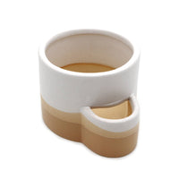 White & Brown Ceramic Burner w/ Match Slot