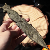 Star Handle Golden Sheen Obsidian Knife - Athame
