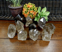 500-600g.- Crystal Raw Smoky Quartz Semi-Polished Point