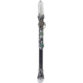 Clear Quartz Point w/ Metal Tree of Life Magick Wand- 10"L
