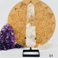 Crystal Quartz Point with Phantoms on Stand (#04)