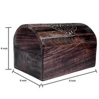 C Wood Storage Box - Treasure Chest, Celtic Cross (9 × 6 × 6")