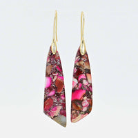 Pink/Red Regalite Dangle Earrings