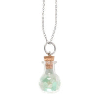 Luck Green Aventurine Crystal Chip Potion Bottle Necklace