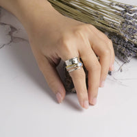 6 - Moonstone Spinner Sterling Silver Ring