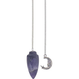 Moon & Chevron Amethyst Pendulum
