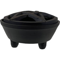 Pentacle Cast Iron-Incense Burner w/ Lid