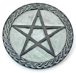Green Stone Pentacle Altar Tile (6"D)