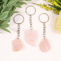 Natural Rose Quartz Keychain