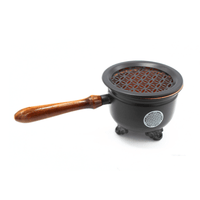 Flower of Life Cauldron with Wooden Handle & Lid