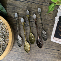 Bronze Clear Quartz Herb Spoon
