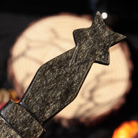 Star Handle Golden Sheen Obsidian Knife - Athame