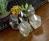 200-300g - Crystal Raw Smoky Quartz Semi-Polished Point