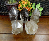 200-300g - Crystal Raw Smoky Quartz Semi-Polished Point