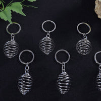Silver Spiral Cage Keychain