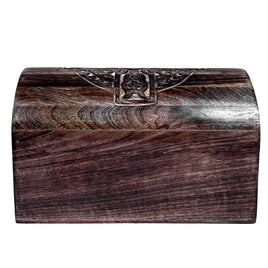 C Wood Storage Box - Treasure Chest, Celtic Cross (9 × 6 × 6")