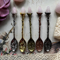 Gunmetal Rose Quartz Crystal Spoon