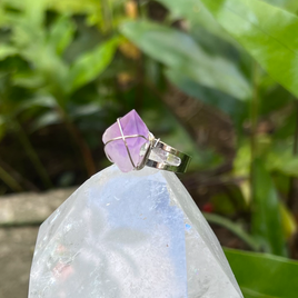 Amethyst Rough Gemstone Ring - Silver Adjustable