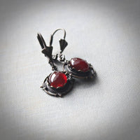 Carnelian Small Vintage Style Drop Earrings