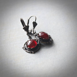 Carnelian Small Vintage Style Drop Earrings