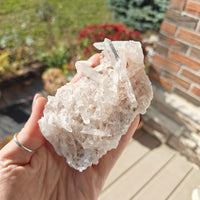 Pink Lemurian Quartz Cluster 125g