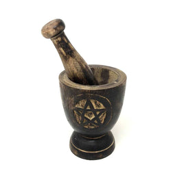 Pentacle Wooden Mortar & Pestle (3 × 5")
