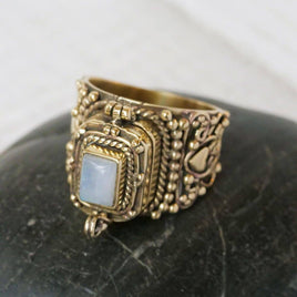 7 - Moonstone Spinner Sterling Silver Ring