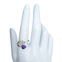 Amethyst Sterling Silver Adjustable Ring