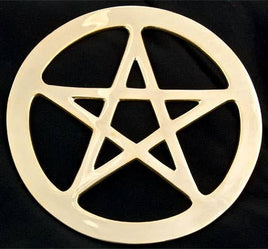 Brass Pentacle Altar Tile (6"D)