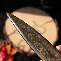 Golden Sheen Obsidian Knife with Spiral Handle