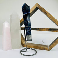Sodalite Crystal Polished Point on Stand