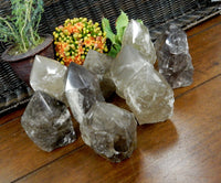 500-600g.- Crystal Raw Smoky Quartz Semi-Polished Point