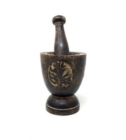 Tree of Life T Wooden Mortar & Pestle (3 × 5")