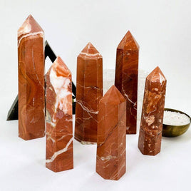 Crystal Red Jasper Point Tower (1kg–1.5kg)