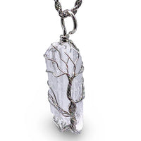Tree of Life Necklace - Prismatic Natural Crystal Quartz