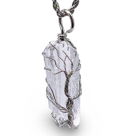 Tree of Life Necklace - Prismatic Natural Crystal Quartz