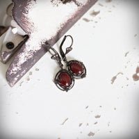 Carnelian Small Vintage Style Drop Earrings