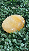 Golden Healing Quartz Palm Stone (4–5")