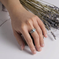 7 - Oxidized Sterling Silver Labradorite Ring