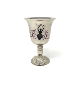 Goddess Brass Chalice - Silver Finish (5")