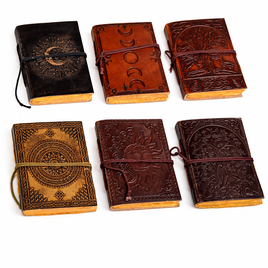 Embossed String-Tie Leather Journal (3 x 4 in.)