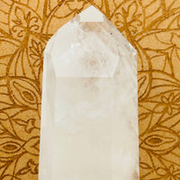 Crystal Quartz Point with Phantoms on Stand (#04)