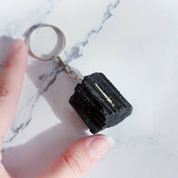 Black Tourmaline Key Chain | Natural Black Tourmaline