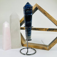 Sodalite Crystal Polished Point on Stand