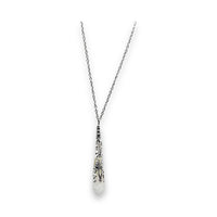White Jade - Pointed - Stainless Steel Findings Necklace